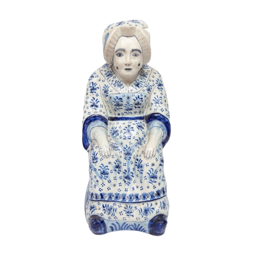 89 - Property of a Lady Delft18th CenturyA large pair of figural ceramic jugsPainted in colours and ... 