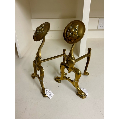 451 - To be sold without reserveProperty of a GentlemanEarly 20th CenturyA pair of brass fire dogsDimensio... 