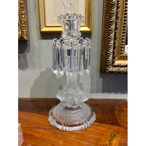 463 - To be sold without reserveProperty of a Lady20th CenturyA glass mantle lustre, with four frosted gla... 