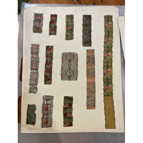 480 - Property of a LadyA timeline of textile swatches, from Jacobean to GeorgianTextile laid on paper14 s... 