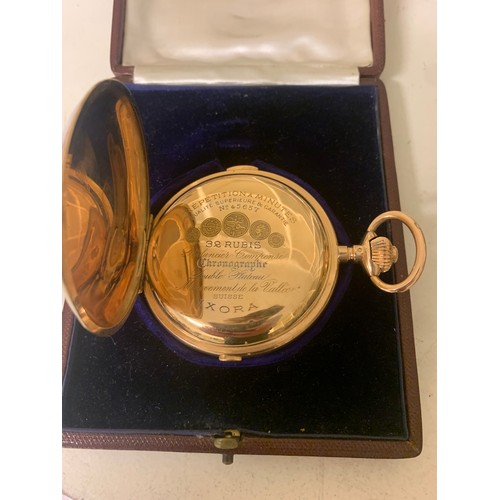 104A - Property of a LadySwitzerland ca. 188018ct gold continental Repeater pocket watch by Ixora in origin... 