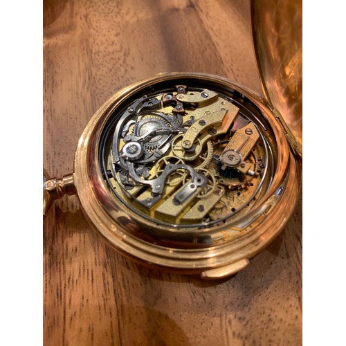 104A - Property of a LadySwitzerland ca. 188018ct gold continental Repeater pocket watch by Ixora in origin... 