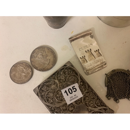 105 - To be sold without reserveProperty of a LadyA collection of silver-like objects, to include:[a] An a... 