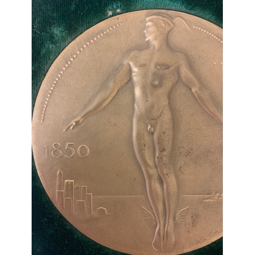 116 - Property of a LadyA Lehman brothers 100th anniversary guilt bronze medal for industryLoosely set in ... 