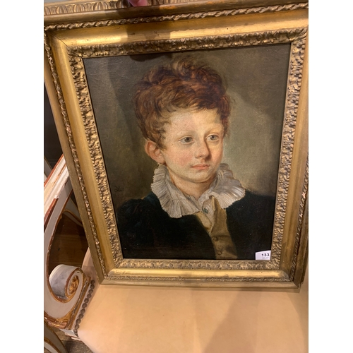 133 - Property of a Lady18th CenturyContinental schoolA portrait of a young boy, dated 1833 (?)Oil on canv... 