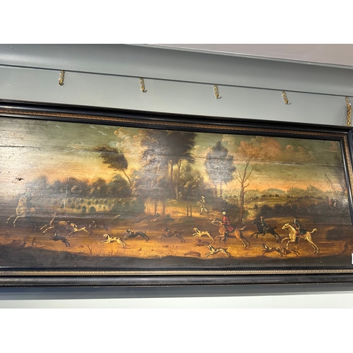 149 - Property of a GentlemanBritish School18th CenturyA hunting scene, with stag pursued by horse and hou... 