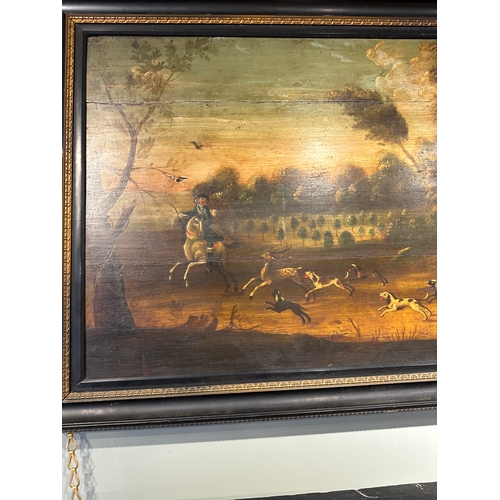 149 - Property of a GentlemanBritish School18th CenturyA hunting scene, with stag pursued by horse and hou... 