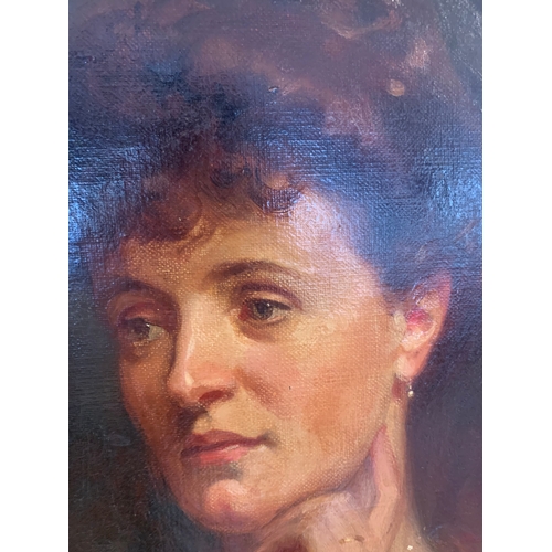 271 - Property of a GentlemanFrederick Samuel Beaumont (1861 - 1954)A portrait of an elegant womanOil on c... 