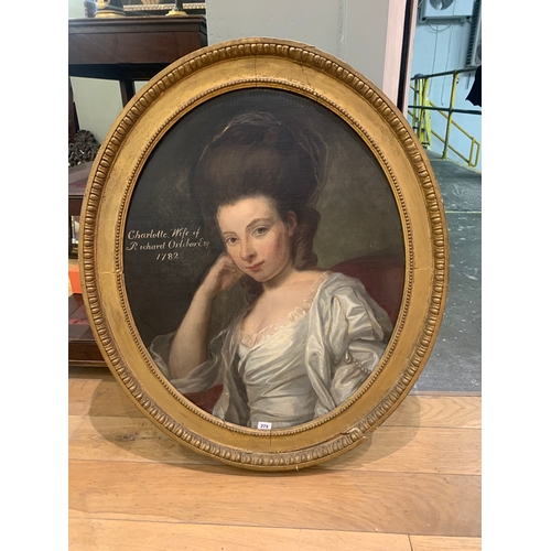 275 - Property of a GentlemanCircle of George RomneyPortrait of Charlotte OrlebarInscribed ‘Charlotte. Wif... 