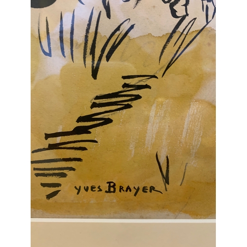 281 - Property of a GentlemanYves Brayer (1907 - 1990)A shepherd and his flockGouache on paperSigned lower... 