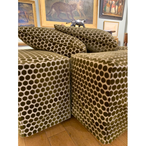 50 - Property of a LadyBruno Triplet (Noir)A set of four green polka-dot-upholstered stools and five matc... 