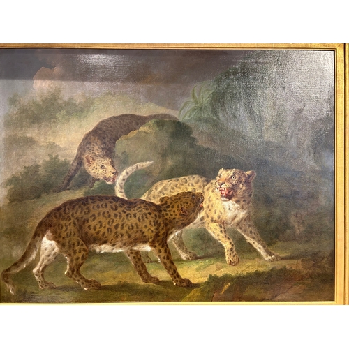 123 - Property of a GentlemanMartin Ferdinand Quadal (1736 - 1808)Three leopards in a landscapeOil on canv... 