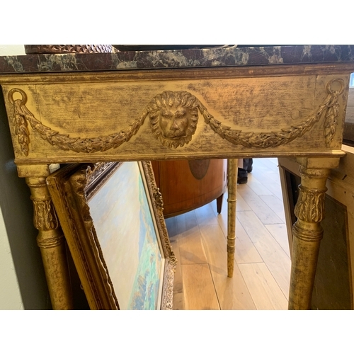 3 - Property of a GentlemanAdams styleA pair of giltwood and marble top side tablesDecorated with floral... 