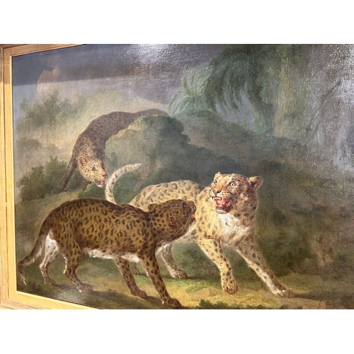 123 - Property of a GentlemanMartin Ferdinand Quadal (1736 - 1808)Three leopards in a landscapeOil on canv... 