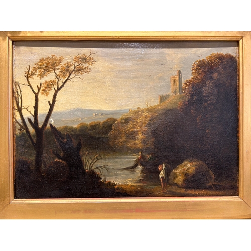 169 - Property of a GentlemanCircle of Richard Wilson (1714 - 1782)A river landscape with a castle and a b... 