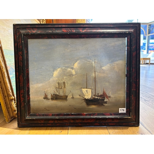 176 - Property of a GentlemanDutch18th CenturyA Stormy Naval Battle SceneOil on canvasDimensions:(Canvas) ... 