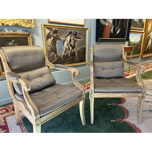 2 - Property of a GentlemanRégenceA pair of upholstered armchairsDimensions:35.5 in. (H) x 20 in.... 