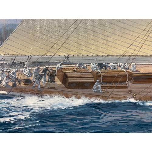 206 - Property of a LadySimon Dufrais (b.1960)J Class Yachts Racing Off Cowes, 1935'ShamrockV', 'Endeavour... 