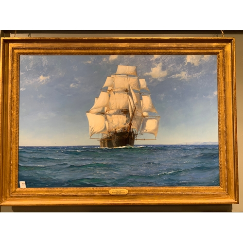 207 - Property of a LadyMontague Dawson RSMA FRSA (1890 - 1973)The Boston Windjammer 'Lightning'Oil on can... 