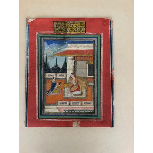 282 - Property of a ladyLucknow School, c. 1780A miniature of a seated woman (Patmanjari Ragini) and atten... 