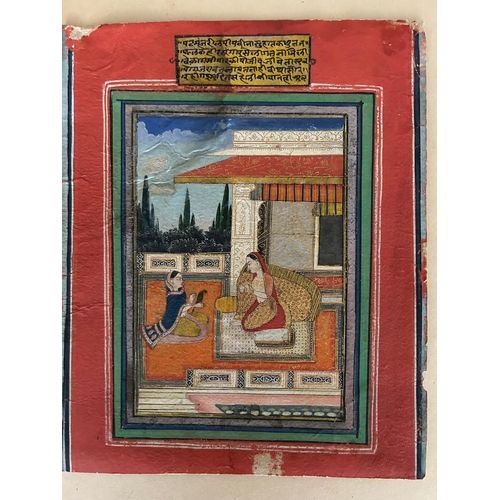 282 - Property of a ladyLucknow School, c. 1780A miniature of a seated woman (Patmanjari Ragini) and atten... 