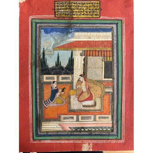 282 - Property of a ladyLucknow School, c. 1780A miniature of a seated woman (Patmanjari Ragini) and atten... 