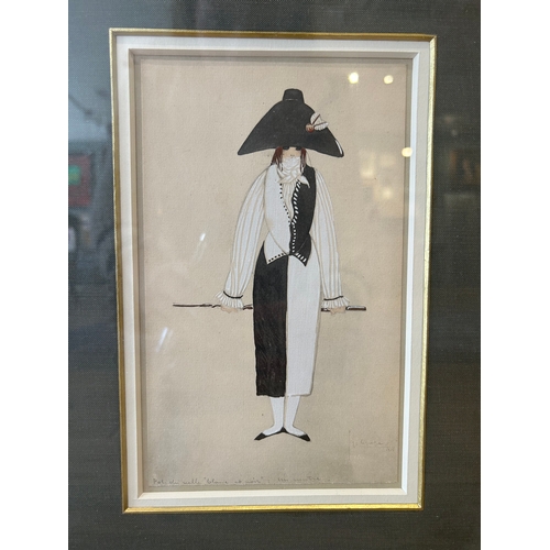 291 - Property of a LadyGeorges Lepape (1887 - 1971)'Polichinelle blanc et noir'Gouache and pencil on pape... 