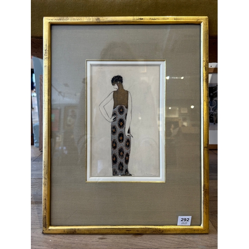 292 - Property of a LadyGeorges Lepape (1887 - 1971)'Eva'1918Gouache, watercolour, and ink on paperSigned ... 