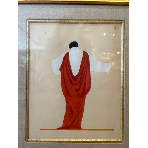 293 - Property of a LadyGeorges Lepape (1887 - 1971)A costume designWatercolour and pencil on Signed in mo... 