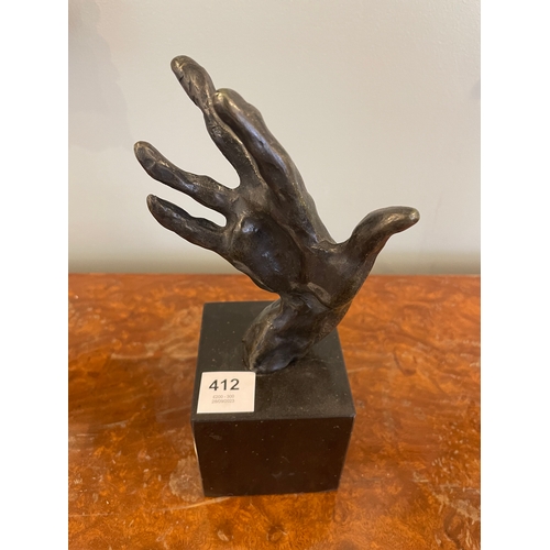 412 - To be sold without reserveProperty of a LadyAfter RodinA sculpted study of a handBronze, mounted on ... 