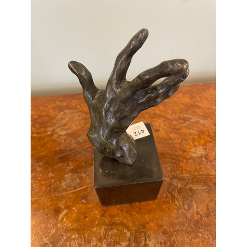 412 - To be sold without reserveProperty of a LadyAfter RodinA sculpted study of a handBronze, mounted on ... 