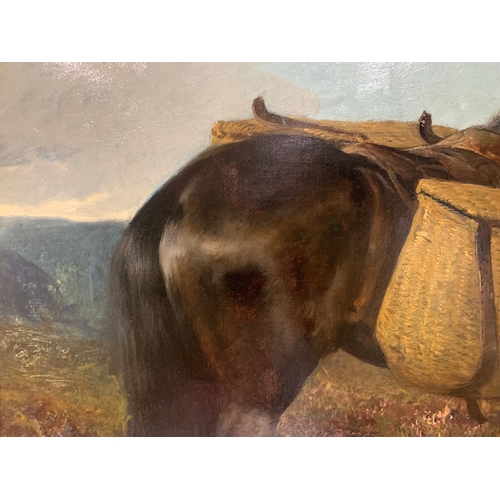 218 - Property of a GentlemanJohn Sargent Noble (Scottish, 1848 - 1896)A pack pony with two resting setter... 