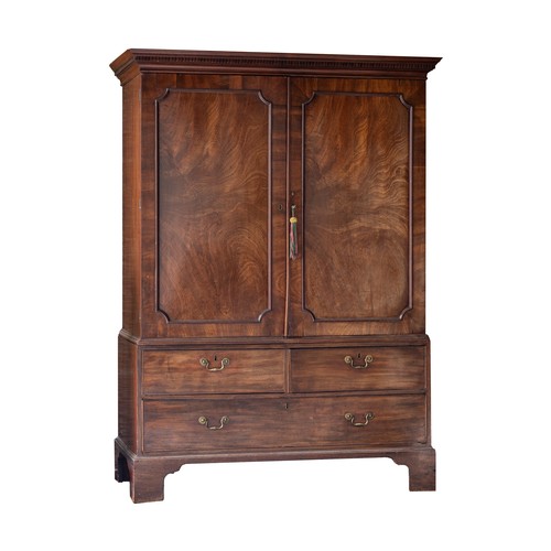 19 - Property of a LadyEarly 19th CenturyA mahogany linen pressWith three drawers to the base and five in... 