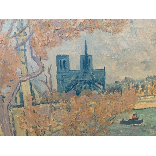 228 - Property of a GentlemanVernon Southward (1911 - 1981)The Notre-Dame from the SeineOil on canvasSigne... 