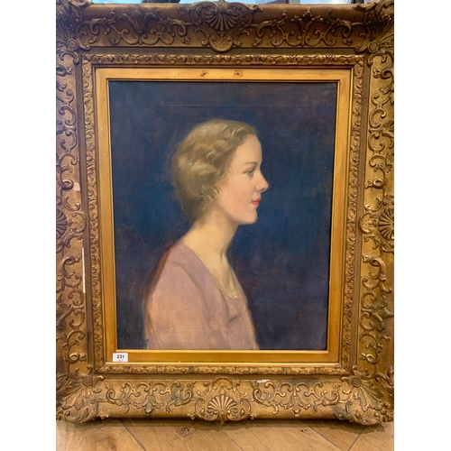 231 - Property of a GentlemanJohn Crealock (1871 - 1959)A portrait of Miss Griselda Gould (1936)Oil on can... 