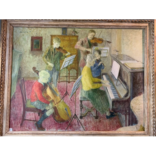 236 - Property of a GentlemanWilliam E. Narraway RA (1915 - 1979)Family Music, 1958Oil on canvasSigned, up... 