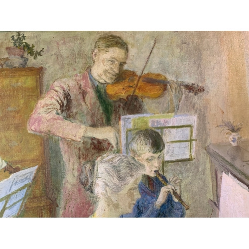 236 - Property of a GentlemanWilliam E. Narraway RA (1915 - 1979)Family Music, 1958Oil on canvasSigned, up... 