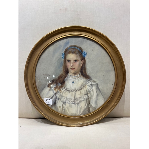 310 - Property of a GentlemanCharlotte M. Alston (1886 - 1914)BritishA portrait of a young ladyWatercolour... 