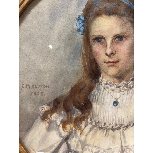 310 - Property of a GentlemanCharlotte M. Alston (1886 - 1914)BritishA portrait of a young ladyWatercolour... 