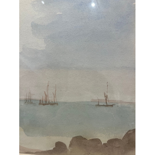 317 - Property of a NoblemanPhilip Wilson Steer (1860 - 1942)Seascape with boatsWatercolour on paperDimens... 