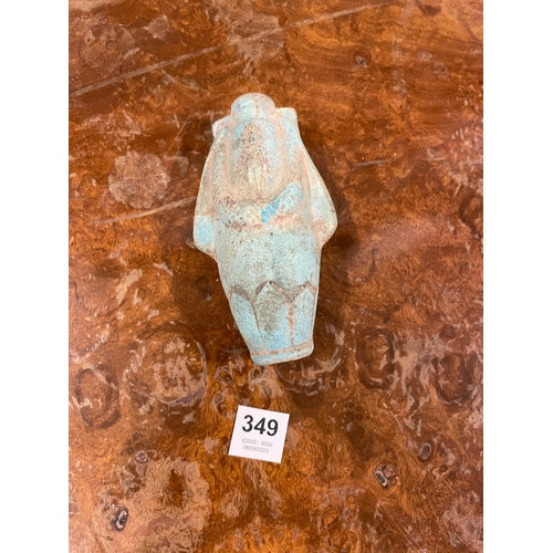 344 - To be sold without reserveProperty of a LadyEgyptianLate Dynasty or laterA turquoise ushabtiDimensio... 