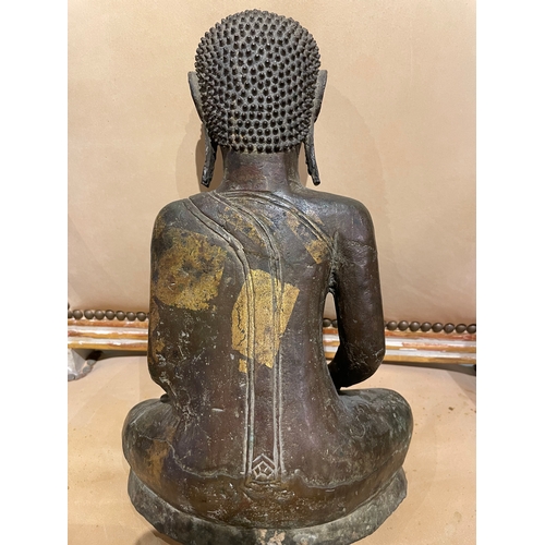 356 - Property of a Gentleman of ChelseaThailand or Laos18th - 19th CenturyA bronze seated monk (the vener... 