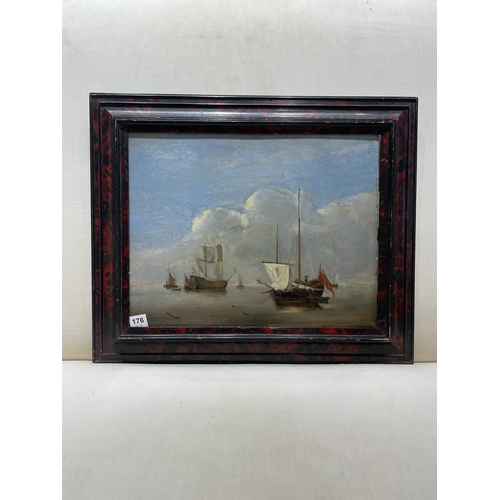 176 - Property of a GentlemanDutch18th CenturyA Stormy Naval Battle SceneOil on canvasDimensions:(Canvas) ... 