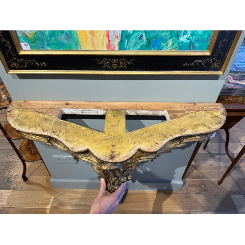 38A - Property of a Lady 18th/Early 19th CenturyA serpentine giltwood marble top console table (new marble... 