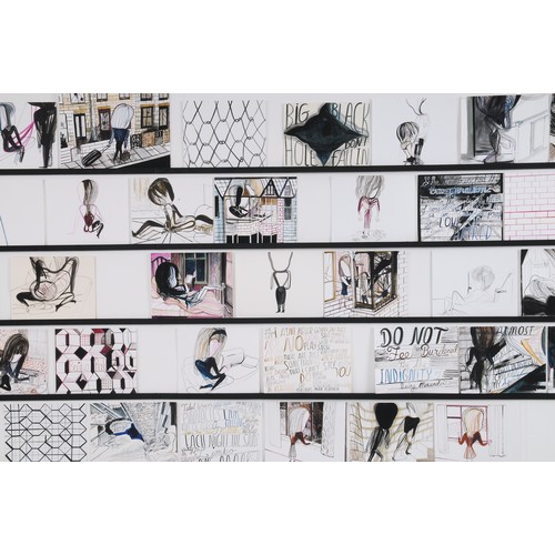 23 - Emma Talbot (b. 1969)Pictures From My Heart (2009-2010)Installation of 66 drawings, watercolour and ... 