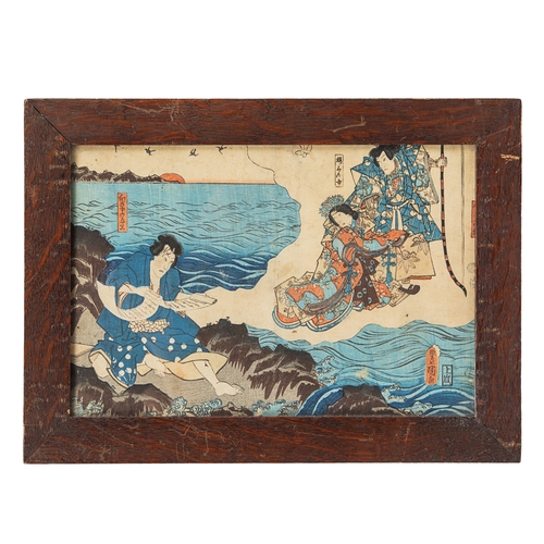 164 - 19th CenturyThree Japanese woodblock printsProperty of an academic collectorDimensions... 