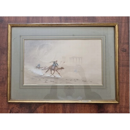 188 - Frank Catano (Italian, 1880-1920)Desert RidersWatercolour on paper Signed lower rightDimensions:(Fra... 