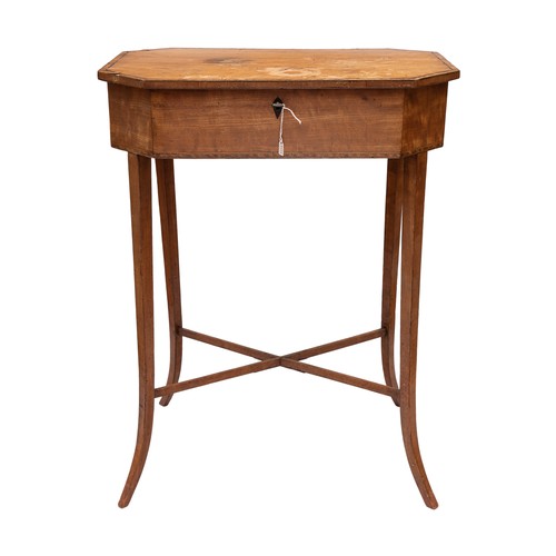 196 - English, c. 1790A satinwood octagonal side table with single drawer and curving tapered legsProperty... 