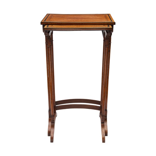 202 - Late 18th/19th CenturyA nest of two mahogany rectangular top tables, with rectangular burr walnut (?... 