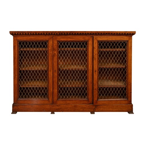 210 - William IVA large pollard oak library floor bookcaseWith the original pierced brass metal screenDime... 